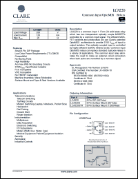 LCA220 datasheet: Common input optoMOS relay LCA220