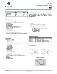 LCB127 datasheet: Single pole optoMOS relay LCB127