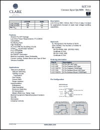 LCC110 datasheet: Common input optoMOS relay LCC110