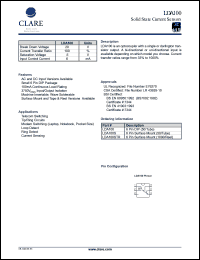 LDA100 datasheet: Solid state current sensor LDA100