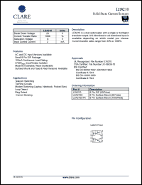LDA210S datasheet: Solid state current sensor LDA210S