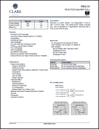 PBA150S datasheet: Dual pole optoMOS relay PBA150S