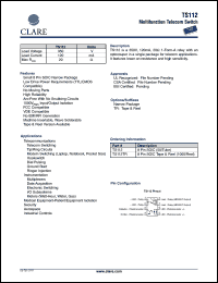 TS112 datasheet: Multifunction telecom switch TS112