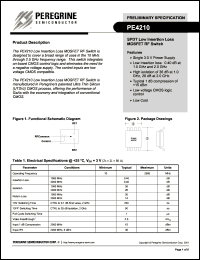 PE4210-00 datasheet: SPDT low insertion loss MOSFET RF switch PE4210-00