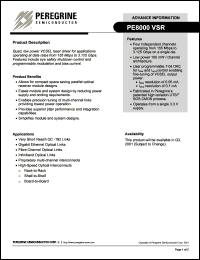 PE8000VSR datasheet: Low power VCSEL laser driver PE8000VSR