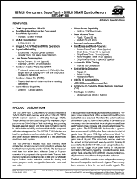 SST34HF1681-70-4E-L1P datasheet: 16 Mbit concurrent superflash + 8 Mbit SRAM combomemory SST34HF1681-70-4E-L1P