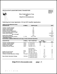 2N2221A datasheet: NPN silicon planar switching transistor 2N2221A