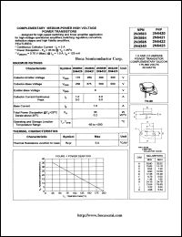 2N4240 datasheet: 300V  complementary NPN silicon power transistor 2N4240