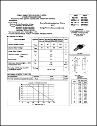 BD241 datasheet: 45 V, complementary NPN silicon power transistor BD241