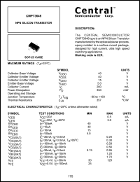 CMPT3649 datasheet: NPN silicon transistor CMPT3649