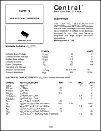 CMPT5179 datasheet: NPN silicon RF transistor CMPT5179