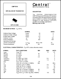 CMPT918 datasheet: NPN silicon RF transistor CMPT918