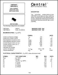 CMPD5001S datasheet: High current inductive load switching diode CMPD5001S