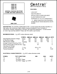 CMR1-06 datasheet: 600 V, general purpose rectifier CMR1-06