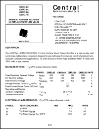 CMR3-04 datasheet: 400 V, general purpose rectifier CMR3-04