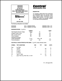 CMUD2838 datasheet: 75 V,  ulta-mini dual high speed switching silicon diode CMUD2838