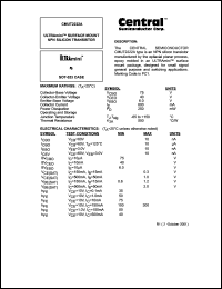 CMUT2222A datasheet: 75 V,  ulta-mini surface mount NPN silicon transistor CMUT2222A