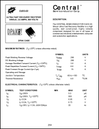 CUD3-02 datasheet: 200 V, ultra fast recovery rectifier single CUD3-02