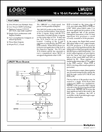 LMU217JC25 datasheet: 16 x 16-bit parallel multiplier. Speed 25ns LMU217JC25