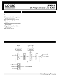 LF9502JC20 datasheet: 2K programmable line buffer. Speed 20ns LF9502JC20