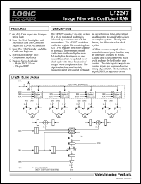 LF2247QC15 datasheet: Image filter with coefficient RAM. Speed 15ns LF2247QC15