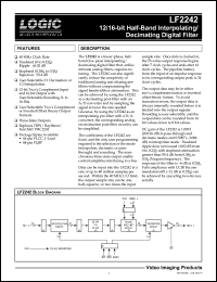 LF2242QC33 datasheet: 12/16-bit half-band interpolating / decimating digital filter. Speed 33ns LF2242QC33