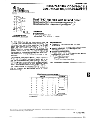 CD74AC112E datasheet:  DUAL NEGATIVE-EDGE-TRIGGERED J-K FLIP-FLOPS WITH SET AND RESET CD74AC112E