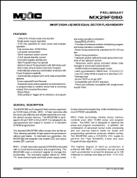 MX29F080TC-12 datasheet: Access time: 120ns; 8M-bit (1024K x 8) CMOS equal sector flash memory MX29F080TC-12