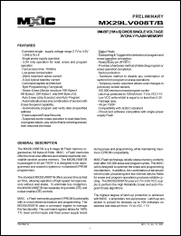 MX29LV008TTI-70 datasheet: Access time: 70ns; 8M-bit (1M x 8) CMOS single voltage 3V only flash memory MX29LV008TTI-70