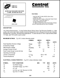 CMR1S-01 datasheet: 100 V, super fast recovery rectifier CMR1S-01