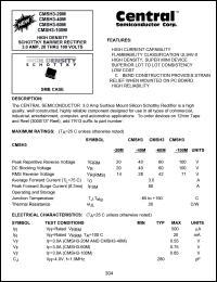 CMSH3-100M datasheet: 100 V, high density schottky barrier rectifier CMSH3-100M