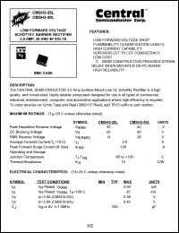 CMSH3-20L datasheet: 20 V, low forward voltage schottky barrier rectifier CMSH3-20L