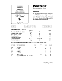 CMSD2838 datasheet: 75 V, super-mini dual silicon switching diode CMSD2838