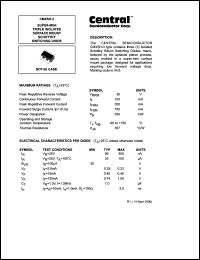 CMXSH-3 datasheet: Super-mini triple isolated surface mount schottky switching diode CMXSH-3