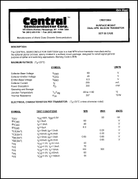 CMXT3904 datasheet: Surface mount dual NPN silicon transistor CMXT3904