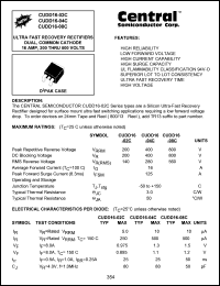 CUDD16-08C datasheet: 800 V, ultra fast recovery rectifier dual, common cathode CUDD16-08C