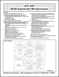 ACT-5261PC-200F17T datasheet: 64-bit superscaler microprocessor. Speed 200 MHz. ACT-5261PC-200F17T