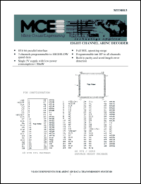 MT34013 datasheet: Eight channel ARINC 429 decoder MT34013