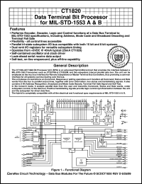 CT1820 datasheet: Data terminal bit processor for MIL-STD-1553 A & B CT1820