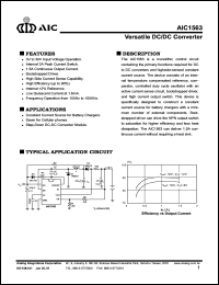 AIC1563CS datasheet: Supply voltage: 30V; versatile DC/DC converter AIC1563CS