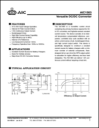 AIC1563CN datasheet: Supply voltage: 30V; versatile DC/DC converter AIC1563CN