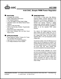 AIC1568CS datasheet: 4-bit DAC, simple PWM power regulator AIC1568CS