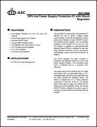 AIC1686CN datasheet: Off-line power supply protection IC with shunt regulator AIC1686CN