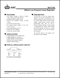 AIC1739-18CZL datasheet: 300mA low dropout linear regulator AIC1739-18CZL