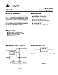 AME1086DCBT datasheet: 1.5A low dropout positive voltage regulator AME1086DCBT