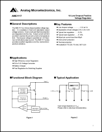 AME1117ACCT datasheet: 1A low dropout positive voltage regulator AME1117ACCT