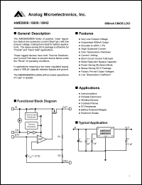 AME8809MEHA datasheet: Output voltage: 1.8V; 600mA CMOS LDO AME8809MEHA