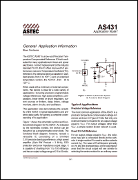 AS431 datasheet: Precision temperature compensated reference IC AS431