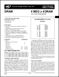 AS4LC4M4883C datasheet: 4 meg x 4 DRAM, 3.3V EDO page mode AS4LC4M4883C