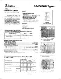 CD4069UBE datasheet:  CMOS HEX INVERTER CD4069UBE